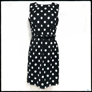 AGB Belted Polka Dot Sleeveless Sheath Dress 12